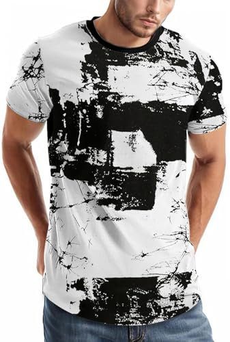comefohome Mens T-Shirts Graphic Fashion Tshirt UK Casual Short Sleeve Tee Tops Hipster Hip Hop T Shirts Cool Shirt White Y01 M