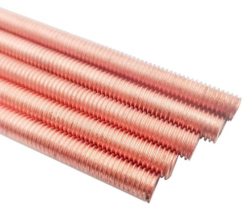 Foyoram Bulloni filettati in rame, M4 x 30 mm, filettatura metrica, E-Cu58, barre filettate, 4 pezzi (M4 x 30 mm)