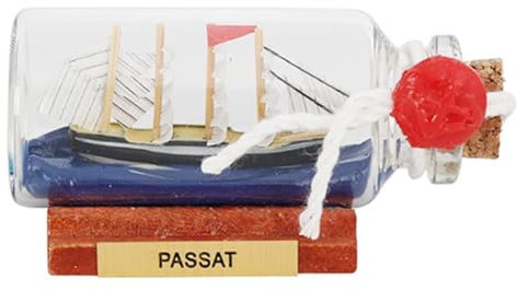 AYUNJIE Modelo Acabado Barco en una Botella de Vidrio, Modelo Barco Kit de Construcción, Hogar Sala de Estar Decoración Adornos Modelo Barco (6,5 * 2,5 * 3,5Cm)