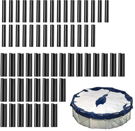 Yabound Winter Pool Cover Clips for Above Ground Pools, 60 Pcs 4.7 inch Pool Winter Cover Clips, 2 Shapes Pool Wind Guard Clips for Securing Swimming Pool Cover, Black