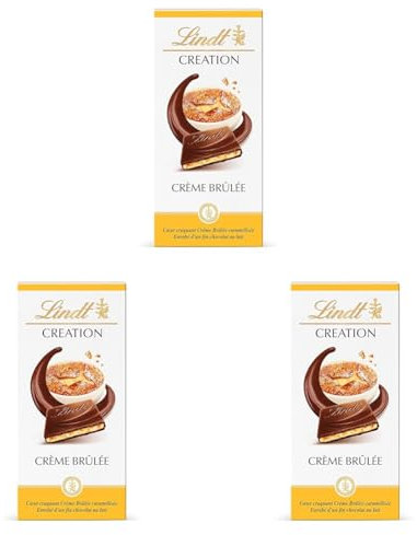 Lindt Creation Tablette, Crème Brûlée, 150g (Lot de 3)