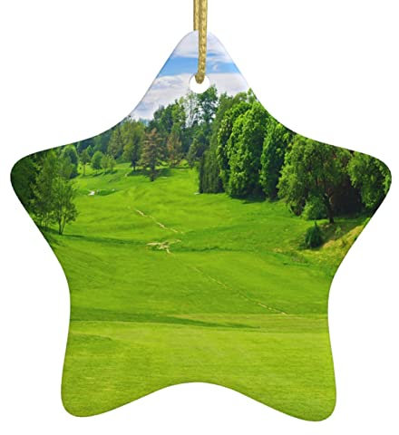Vancouver Golfplatz-Stern-Weihnachtsbaum-Anhänger, Keramik-Dekorationen, personalisierte Weihnachtsdekoration, Neuheit