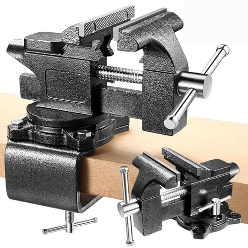WUDLEP 2-in-1 Work Bench Vise, Upgraded 6 inch Multi-Purpose Table Vice, Universal Rotate 270° Work Clamp-On Vise, Black