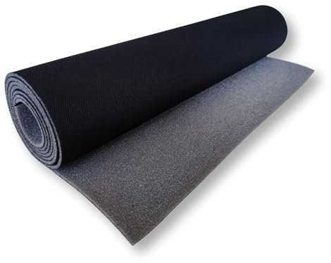 TAPHICEROS Dachhimmel Stoff, 400 x 180 cm, Schwarz, Meterware Textil Innenraumverkleidung Autostoff Reparatur Autohimmelstoff, Autohimmel, Bezugsstoff Polster, Auto Caravan Boot Wohnmobil DIY