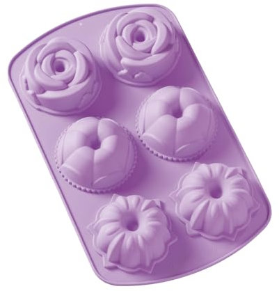 efco creative GmbH Silikonform, Mini Kuchen, 25,5x17,5 cm, 6fach