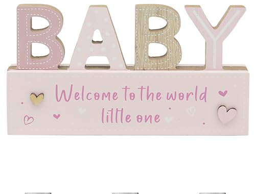 Lesser & Pavey Love & Affection Baby Pink Standing Wooden Plaque