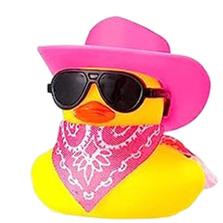 Gummienten Badespielzeug - Kleine Gummienten | Badeenten für Kleinkinder | Gummiente mit Cowboyhut | Cooles Dashboard-Ornament | Lustiger Auto-Enten-Badespielzeug-Schwimmer für Partygeschenke, Geburts