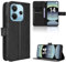 Rojeuinn Cover per Xiaomi Redmi Note 14 4G custodie,Premium Portafoglio Magnetica Flip Case,Custodia con fibra di carbonio-Nero