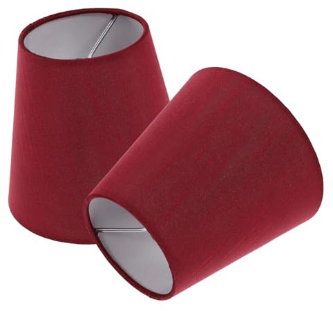 Veemoon 2 Stück Lampenschirme Zum Aufstecken Aus Rotem Stoff Für Tisch- Und Wandlampen – Ideal Als Ersatz Für Kronleuchter Und Stehlampen - Verleiht Jedem Eine Stilvolle Note