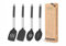 Pack of 4 Silicone Cooking Utensils Set, Non Stick Large Solid Spatulas, Heat Resistant Gray Slotted Spoons, Ideal BPA Free Kitchen Turners for Frying, Mixing,Serving,Draining,Turning,Stirring