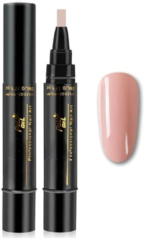 3-in-1 Gel Nail Polish Pen Set – Nail Art Pens for Gel Polish, Nail Varnish & Drawing – One-Step Nail Art Graffiti Tool (Color Pink)