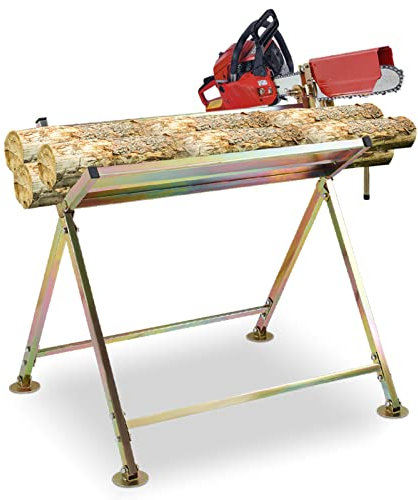 Peviasot Klappbarer Sägebock verzinkt Metall für Kettensägen bis 150 kg Belastbarkeit Robust platzsparend Holzsägebock 81 x 80 x 80 cm Faltbarer Sägeböcke Silber