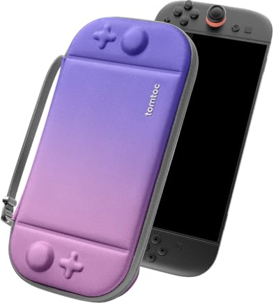 tomtoc Slim Tasche für Nintendo Switch 2, Schutz nach Militärstandard | Geruchsfreies Hartschalenetui aus Filz als Case mit 12 Spielekartenfächern, Originalpatent, weichem Futter, tragbar für Reise