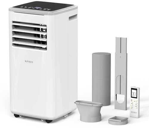 Bonnlo 9000BTU Portable Air Conditioner, 5-in-1 Air Conditioning Unit, Heater 7000BTU, Dehumidifier, Sleep Mode, Fan 2 Speeds - Remote Control and Digital Display, 24H Timer, with Window Kit