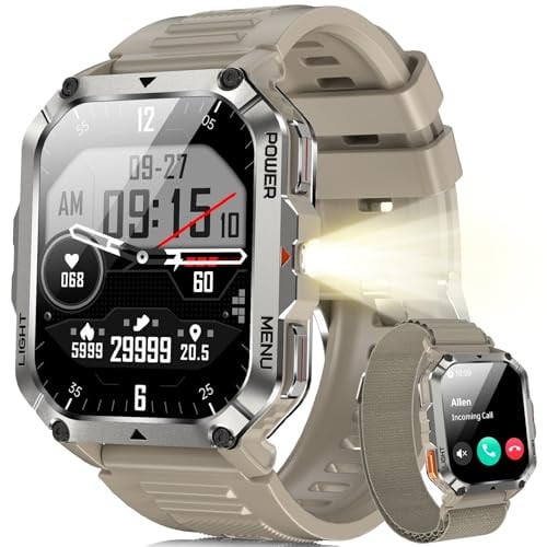Blackview Smartwatch Uomo, 2.01 Smartwatch Militare Uomo Fitness con Chiamate Bluetooth Orologio Intelligente 115+ Modalità Sportive/900 mAh/Sonno/Cardiofrequenzimetro/Torcia/Bussola per Android IOS