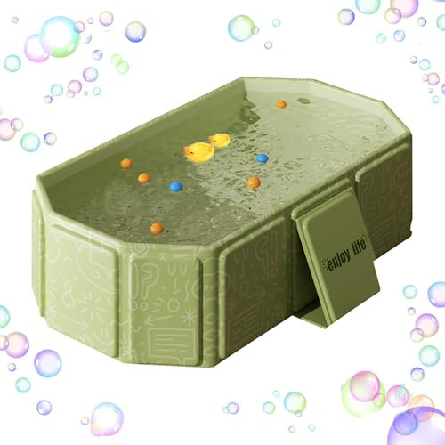 Baignoire Pliable Bébé,Baignoire de Voyage Portable,Baignoire Enfant Pliable Multifonction,Bassin de Douche Portable avec Drain et Pieds de Support,Facile à Ranger,Convient aux Enfants de 0 à 4 ans