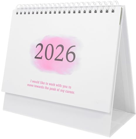 SHINEOFI Tischkalender 2025–2026 18 Monate Englischer Steh-Klappkalender Kleiner Tischkalender Fürs Büro Und Zuhause (2025–Dezember 2026)