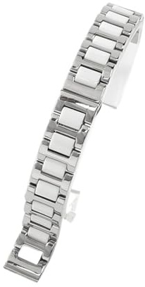 NASUNJIA Keramik-Edelstahl-Uhrenarmband Herren-Damenarmband(Steel White,18mm)