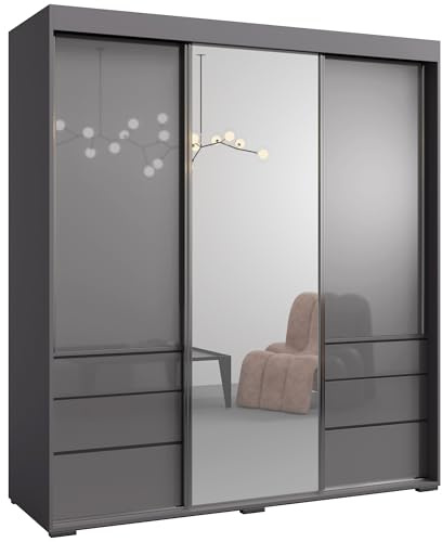 Spiegelschrank Torino 3D1L 180 Grau (lacobel)