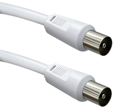 Totely Aerial Lead 10m Male to Male Coaxial Cable - TV Aerial Cable with Nickel-Plated Connectors for TVs, Set-Top Boxes, Radio and Audio Devices