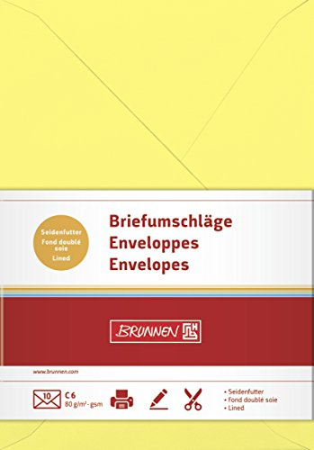 Brunnen 105125210 Briefumschlag Universalpapier, C6, 10 Stück, gelb