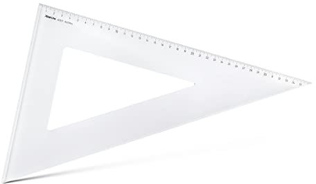 Aristo AR6037F Dreieck 60° mit Facette (lange Kathete 368mm, Hypotenuse 425mm, abriebfeste Tiefprägung der Teilung, Plexiglas) transparent