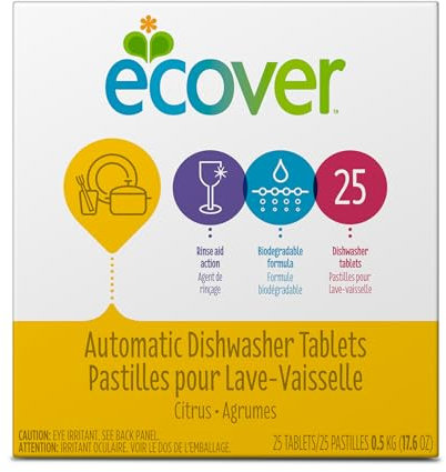 Ecover Automatic Dishwasher Soap Tablets, Citrus, 25 Count