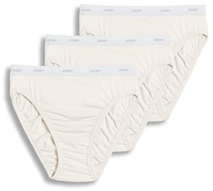 Jockey Women's Underwear Plus Size 100% Cotton Classic French Cut - 3 Pack, Ivory, 10