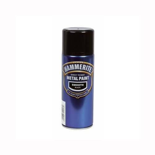Hammerite Metal Paint Smooth Finish Black Aerosol 400ml
