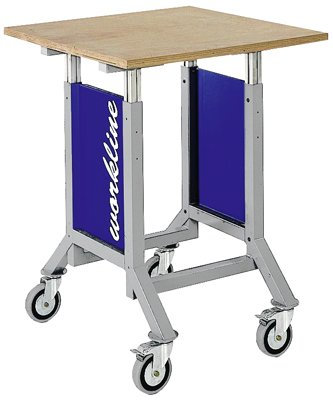 Fahrbarer Arbeitstisch mit stufenloser Höhenverste llung 870-1250 mm, HxBxT 870-1250x750x750 mm