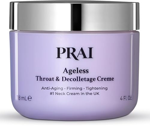 PRAI Beauty – Zeitlose Hals und Dekolleté-Creme für die Gesichtspflege, Premium-Skincare Halscreme mit Hydrolysiertem Kollagen mit Hyaluronsäure und Sheabutter, Anti-Aging-Gesichtscreme | 118ml