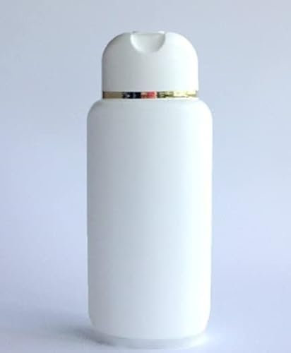 10 ovale Klappflaschen weiß mit Goldrand 200ml Kosmetex leer zum Befüllen, Duschgel-Flasche, 10x m. Goldrand