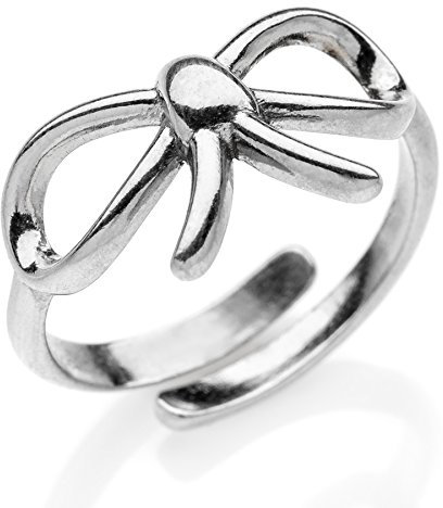 Ring mit Schleife in Silber 925 Vergoldet Schwarz