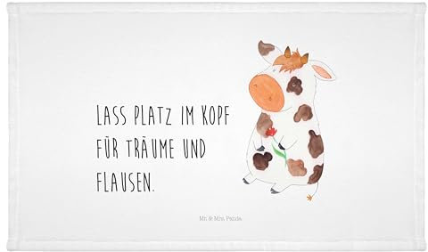 Mr. & Mrs. Panda Gäste Handtuch Kuh - Geschenk, Landwirtin, Bauernhof, Flausen, Sport Handtuch, Reisehandtuch, Landwirt, Milchkuh, Kinder Handtuch,