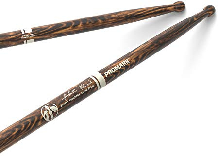 ProMark Schlagzeug Sticks - Bring Your Own Style - BYOS - FireGrain - Keine übermäßige Vibration - Lackierung, Große runde Spitze, Hickoryholz - 1 Paar