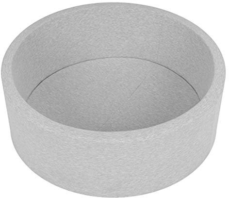 SELONIS Piscine À Balles 90X30cm/SANS Balles Ronde en Mousse pour Bébé Enfant, Gris Clair