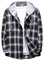Mallimoda Chemise Homme à Carreaux Manches Longues Chemisier Regular Fit Léger Classique Chemises Veste à Capuche Noir XL