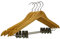 RSR Hangers Kleiderbügel 10 Stück Natur Holz mit Klammer Holzkleiderbügel 44,5 cm | Rockbügel | Hosenbügel | Klammerbügel | Clipbügel | Hemdenbügel | Blusenbügel