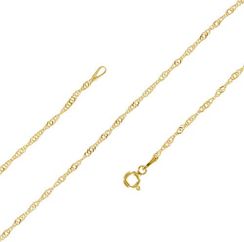 Avesano Singapurkette vergoldet 925 Silber (2 mm) goldene Damen Halskette Gold Kette (60 cm) 101086-560
