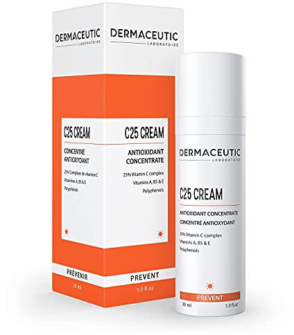 C25 Cream | Antioxidative & Anti-Aging Gesichtscreme | 25% Vitamin C & Polyphenole | Kraftvoller Komplex mit Vitaminen C, A, B5 & E | Anti-Falten | Vegan & Ohne Silikon | 30 ml | Dermaceutic