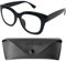 Stilvolle Retro Lesebrille Dicker Rahmen und großen Gläsern, Gratis Etui, Kunststoff Brillengestell mit Federscharnier (Schwarz), Lesehilfe Damen +2.0 Dioptrien
