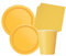 Isola Party Kit Festa di Compleanno Tinta Unita Giallo per 16 Persone Eco-Friendly (16 Piatti ⌀ 23 cm, 14 Bicchieri 266 ml, 20 Tovaglioli 33x33 cm)