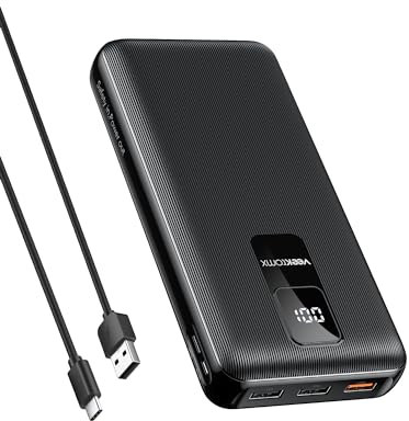 VEEKTOMX Powerbank 30000mAh Power Bank 20W PD Externer Akku USB C Schnelles Aufladen Tragbares Ladegerät mit LED Display, 4 Ausgänge & 2 Eingänge Kompatibel mit iPhone/Samsung/Huawei/iPad/Tablet usw