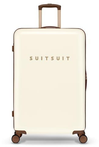 SUITSUIT Fab Seventies – Großer Reisekoffer – Check-in Koffer mit TSA-Schloss – 76 cm – 94L – Weiß