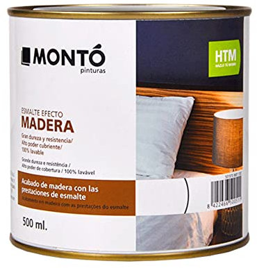 Esmalte Laca Liso de Poliuretano al Disolvente para Acabados Efecto Madera. HTM Esmalte Efecto Madera 500ml (Iroko)