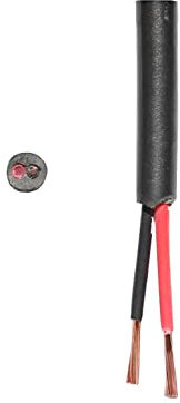 Thin Wall Cable Twin 2 Core 12v 24v Black Red Round PVC Wire Auto Marine Solar (0.75mm2 14A, 30 Metre Reel)