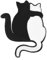 Miniblings 2 Katzen Brosche Haustier Kätzchen schwarz weiß - Origineller Modeschmuck I Anstecknadel Button Pins
