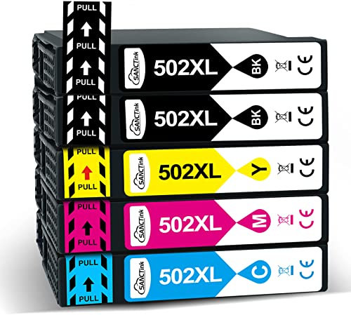 502XL Druckerpatronen für Epson 502 Kompatibel für WF 2860, XP-5100, Workforce WF-2865, WF-2880, WF-2885, Expression Home XP-5105, XP-5150, XP-5155, 5 Pack