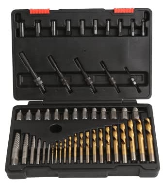 SharCreatives 55-Piece Master Screw Extractor Drill & Guide set, Broken bolt extractor set, Multi-spline Extractors & Drill Bits for Removing Stripped, Frozen, Rusted, RoundedOff Bolts, Screws, Pins