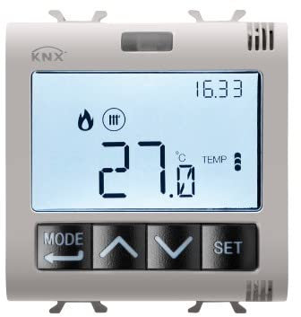 Gewiss GW13795H Termostato con Gestione Umidità, KNX, Beige, 2 Modulo